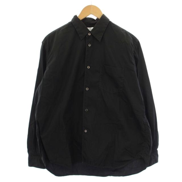 サンリミット ２本針ボックスレギュラー WASHED シャツ 長袖 0 黒 中古】サンリミット Sans limite 2本針ボックスレギュラー WASHED
