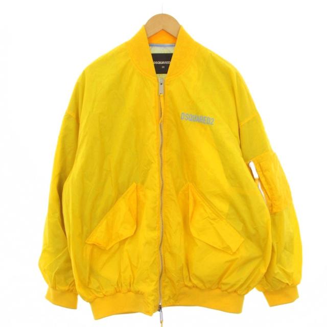 【中古】ディースクエアード DSQUARED2 ブルゾン ジャケット ジップアップ 中綿 ナイロン 38 黄 レディース
