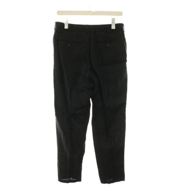 【中古】ジョセフ JOSEPH 23AW シングルスーツ 上下 ノーカラージャケット パンツ リネン 麻 48 黒 ブラック_7