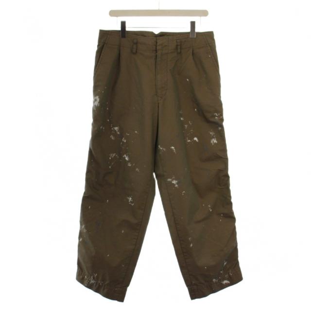 【中古】カラー kolor C/E シャンブレーギャバジン パッカリング ブサイクパンツ ジップフライ 2 カーキ メンズ