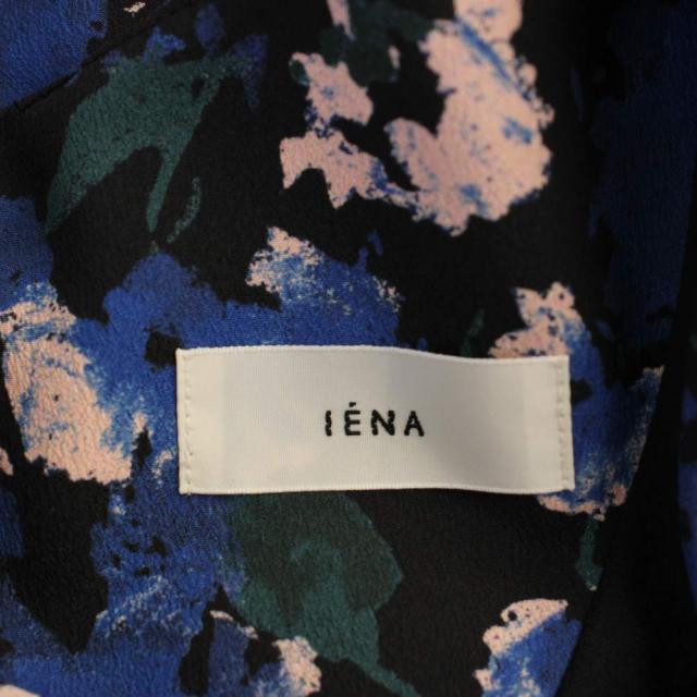 【中古】イエナ IENA 24SS ボタニカルフレンチスリーブワンピース ロング 花柄 36 紺 レディース