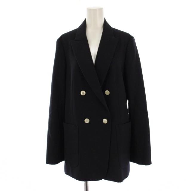 【中古】イエナ IENA ウールダブルブレストジャケット 36 黒 21010900531030 /BM レディース