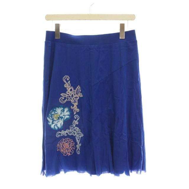 【中古】ヴィヴィアンタム VIVIENNE TAM セットアップ 上下 チュニック カットソー 七分袖 花刺繍 ひざ丈 スカート_5