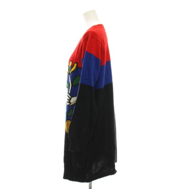 【中古】トクコプルミエヴォル TOKUKO 1er VOL ニット チュニック セーター 9 紺 赤 マルチカラー 人物画 総柄 長袖_2