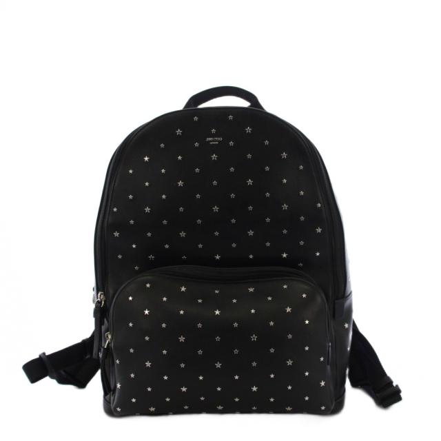 【中古】ジミーチュウ JIMMY CHOO CLAY スタースタッズ リュックサック デイバッグ バックパック レザー 黒 /KH