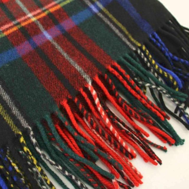 【中古】ジョンストンズオブエルガン Johnstons of Elgin ストール カシミヤ100% チェック 大判 マフラー
