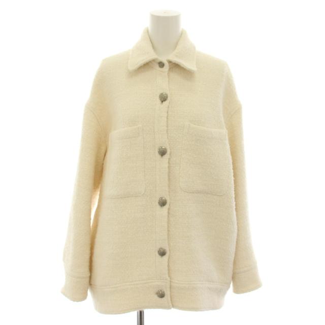 【中古】ミューズ ドゥーズィエム クラス ツイード TWEED ジャケット アウター 麻 白 21010500402030 レディース