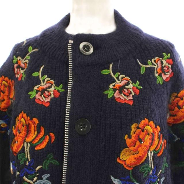 メンズ Sacai 22aw 刺繍カーディガン サカイ フラワー