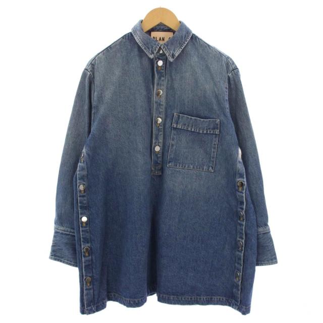 【中古】プランシー PLAN C デニムシャツ 長袖 36 インディゴ CMCEF02KW0TD003 /BM メンズ