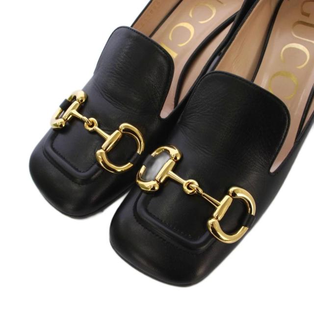 【中古】グッチ GUCCI MALAGA KID NERO ホースビット ローファー シューズ レザー 37 黒 SORANO70 /BM レディース_5