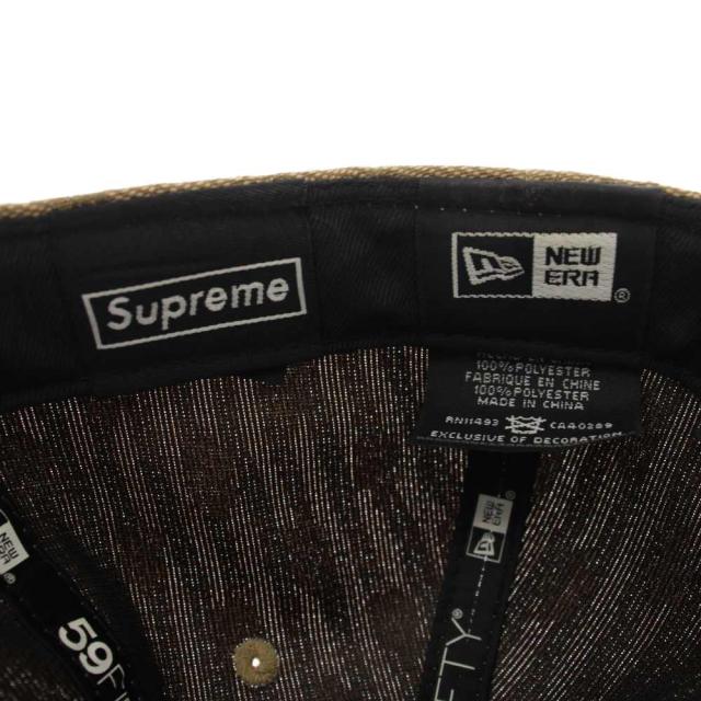 【中古】シュプリーム New Era 18SS Monogram Boxlogo キャップ 帽子 総柄 7 1/2 56.8cm ベージュ 10262017 メンズ_8
