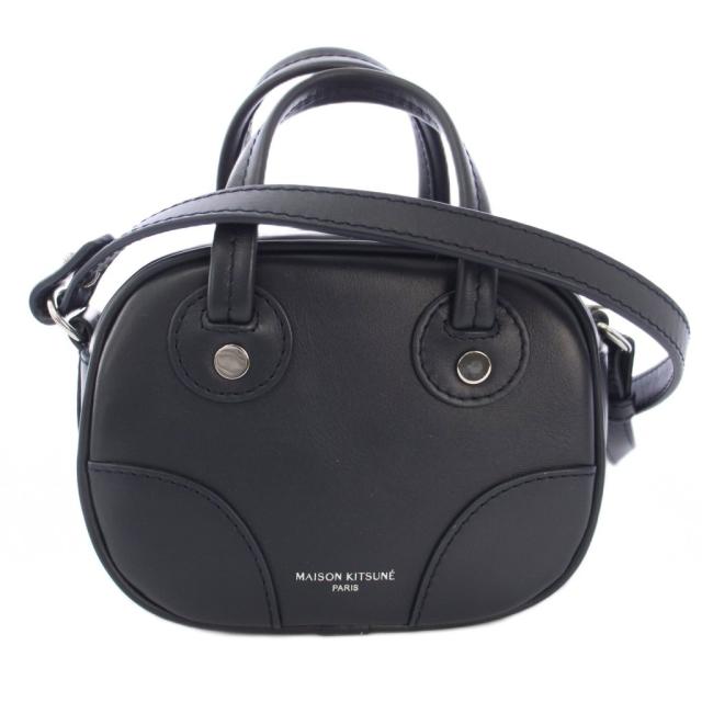 【中古】メゾンキツネ BOOGIE ハンドバッグ ショルダーバッグ ポシエット 2WAY レザー 紺 MW0514LC0044 レディース