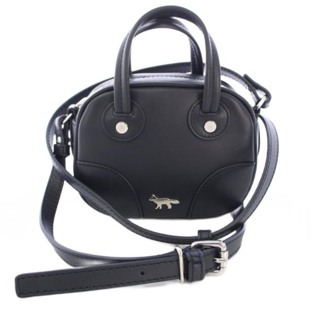 【中古】メゾンキツネ BOOGIE ハンドバッグ ショルダーバッグ ポシエット 2WAY レザー 紺 MW0514LC0044 レディース_1