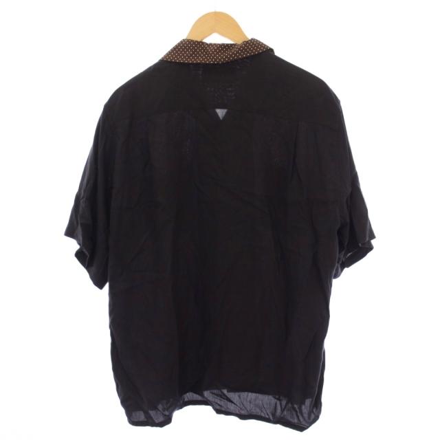 【中古】ワコマリア WACKO MARIA TWO-TONE 50’S SHIRT シャツ 半袖 ドット柄 S 黒 /BM メンズ_1