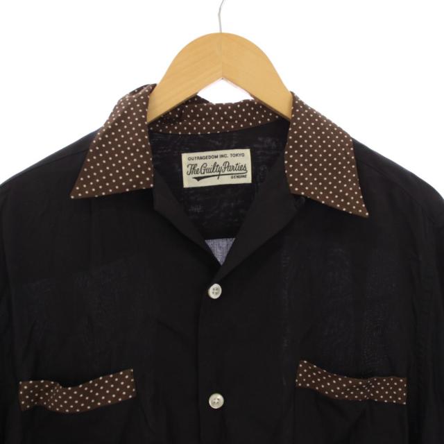【中古】ワコマリア WACKO MARIA TWO-TONE 50’S SHIRT シャツ 半袖 ドット柄 S 黒 /BM メンズ_3