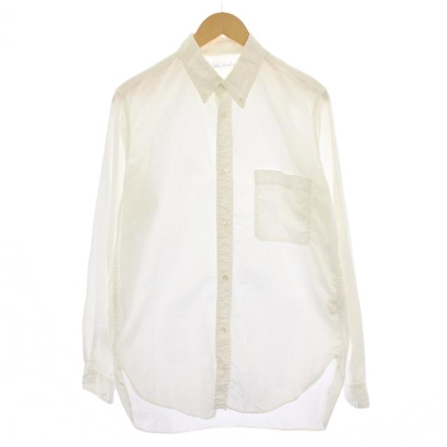 【中古】サンリミット Sans limite ２本針ボタンダウン WASHED ワイシャツ 長袖 1 白 S1901221 /BM メンズ