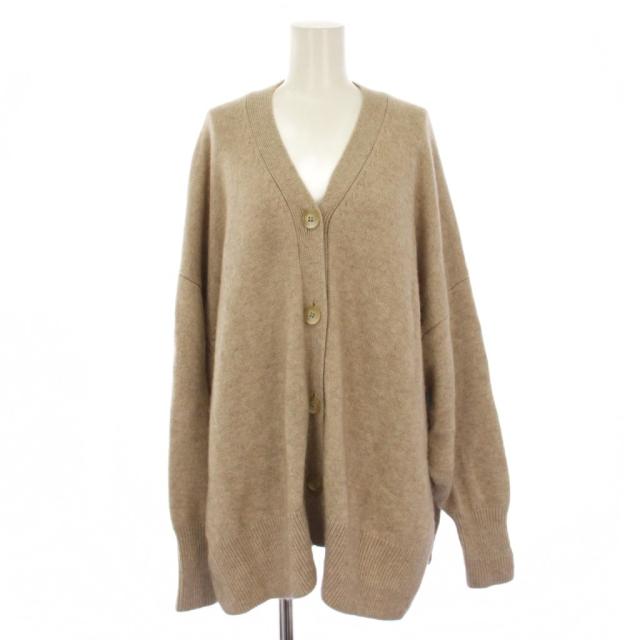 【中古】プラージュ Plage R’IAM Washable WOOL カーディガン 長袖 ニット ウール カシミヤ F ベージュ レディース