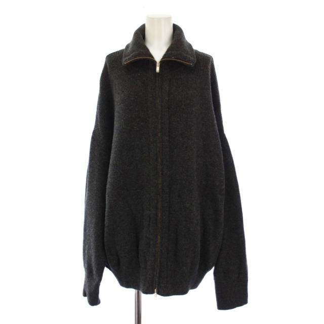 【中古】ミューズ ドゥーズィエム クラス 23AW OLBIA ロングジップ ブルゾン ジャケット F グレー レディース