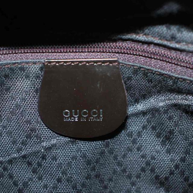 【中古】グッチ GUCCI バンブーハンドル ハンドバッグ ナイロン レザー 茶 ブラウン 000・3754・0503 /AN15 ■OH_2