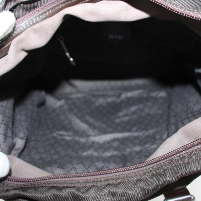 【中古】グッチ GUCCI バンブーハンドル ハンドバッグ ナイロン レザー 茶 ブラウン 000・3754・0503 /AN15 ■OH_5