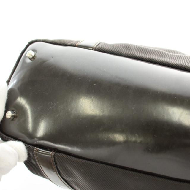 【中古】グッチ GUCCI バンブーハンドル ハンドバッグ ナイロン レザー 茶 ブラウン 000・3754・0503 /AN15 ■OH_7