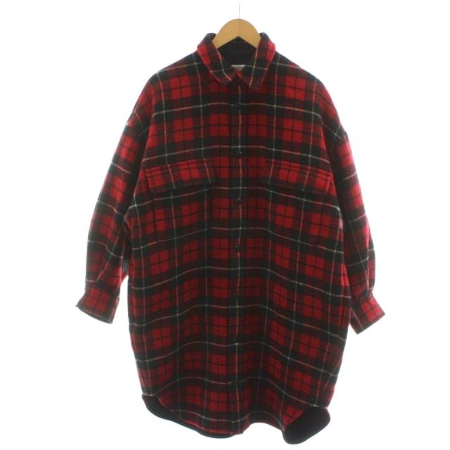 【中古】ジャーナルスタンダード ラックス 23AW リバーチェックCPO-シャツブルゾン ジャケット 赤 レッド