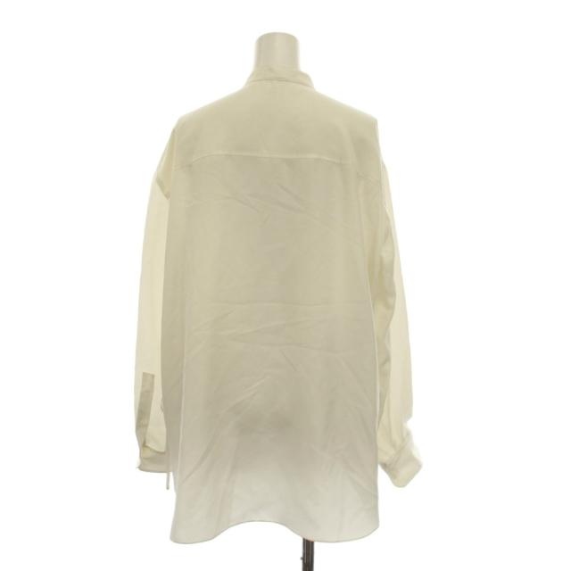 【中古】セオリー Theory 25SS Mod Silk Twill Wrap Shirt バンドカラー シャツ ブラウス 長袖 S ホワイト_1