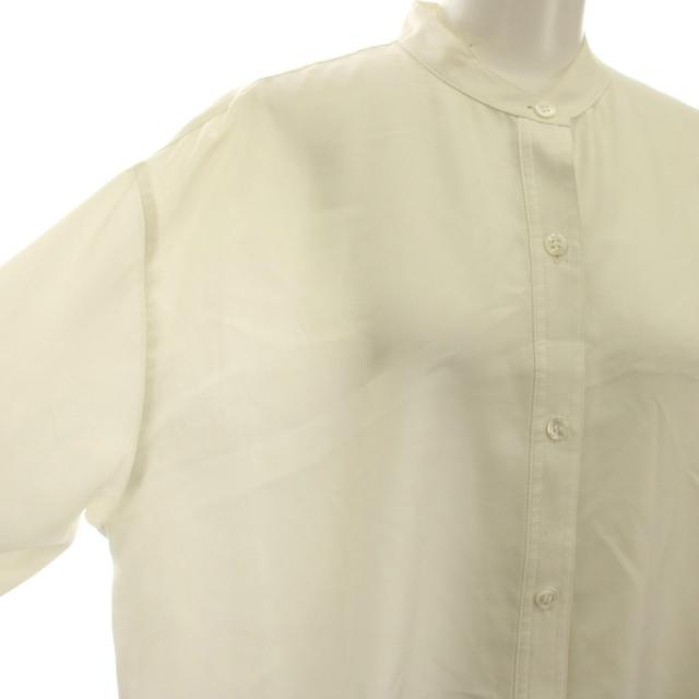 【中古】セオリー Theory 25SS Mod Silk Twill Wrap Shirt バンドカラー シャツ ブラウス 長袖 S ホワイト_3