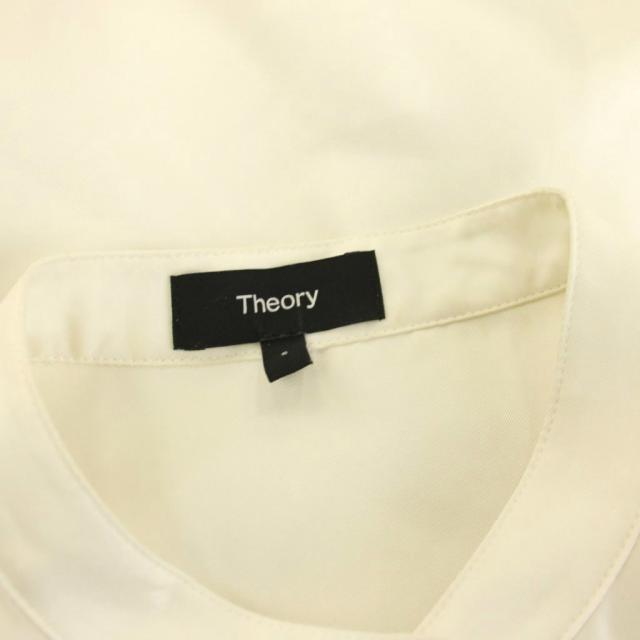【中古】セオリー Theory 25SS Mod Silk Twill Wrap Shirt バンドカラー シャツ ブラウス 長袖 S ホワイト_4