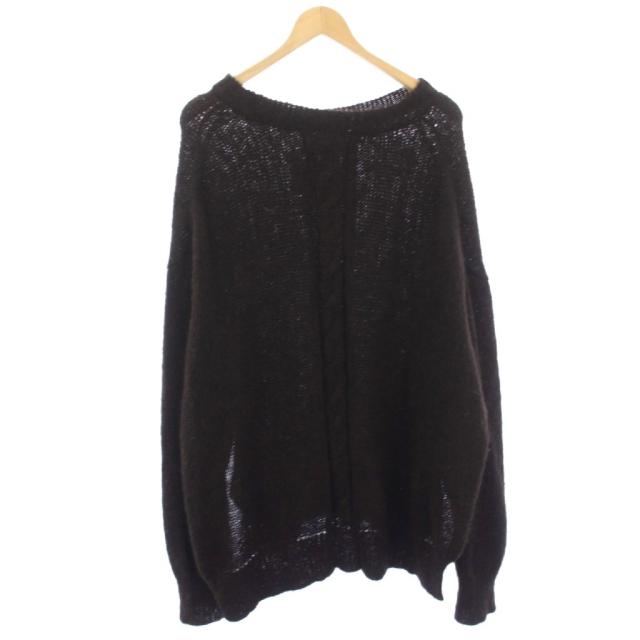 【中古】マーカウェア 21AW BLACK ALPACA CABLE PULL OVER ニット セーター アルパカ ウール 長袖 2 茶 ブラウン_1