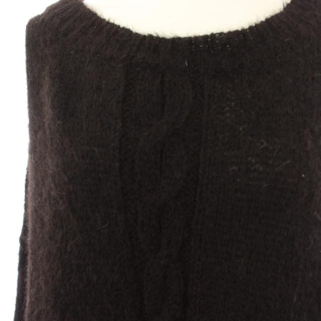 【中古】マーカウェア 21AW BLACK ALPACA CABLE PULL OVER ニット セーター アルパカ ウール 長袖 2 茶 ブラウン_2