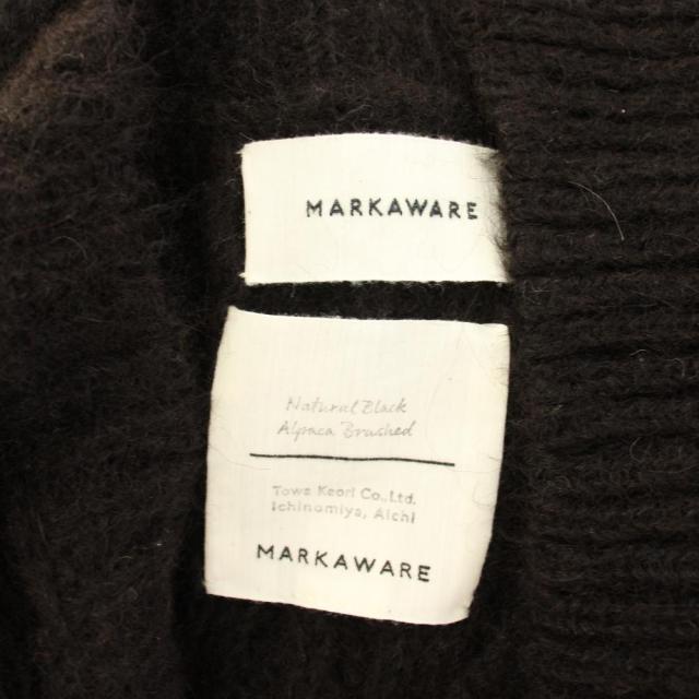 【中古】マーカウェア 21AW BLACK ALPACA CABLE PULL OVER ニット セーター アルパカ ウール 長袖 2 茶 ブラウン_5
