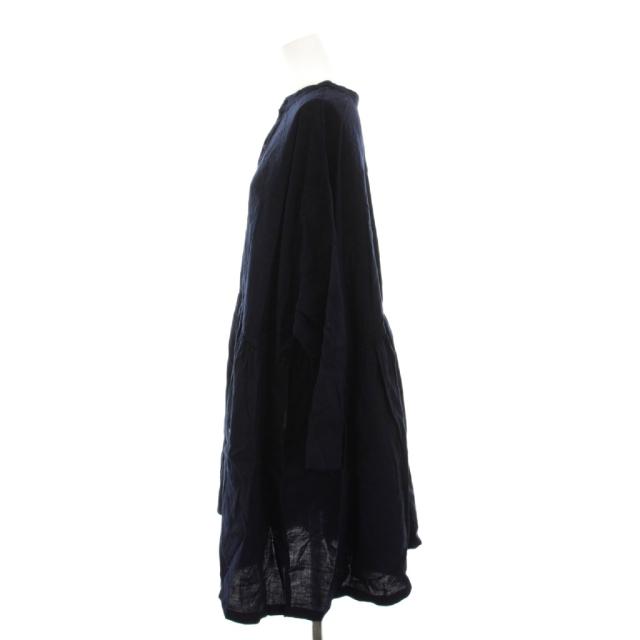 【中古】ネストローブ nest Robe 23SS 近江晒インディゴ染め チュニック ワンピース リネン混 F 紺 ネイビー 長袖_2