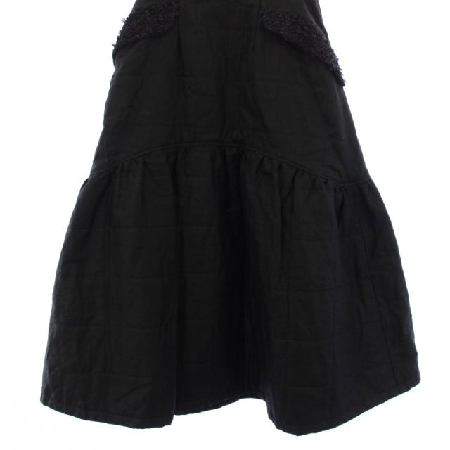 【中古】セントセシリア St.cecilia girlish ワッフルスカート ロング 中綿 リネン F 黒 STA24A01505 /BM レディース_6