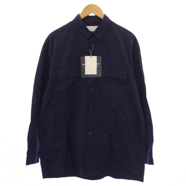 【中古】未使用品 ホワイトマウンテニアリング White Mountaineering × Repose Wear シャツ 長袖 1 ネイビー メンズ
