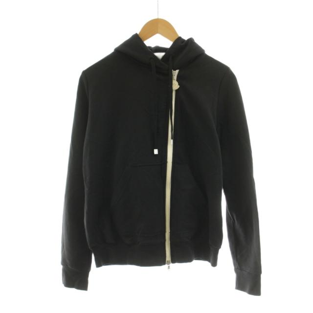 【中古】モンクレール MONCLER MAGLIA CARDIGAN パーカー ジップアップ 長袖 L 黒 ブラック 210938478500 80068