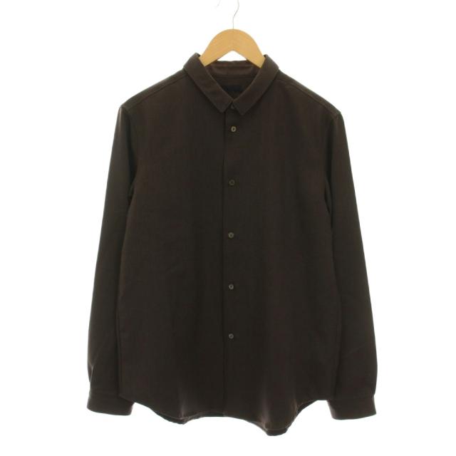 【中古】ミタン  MITTAN 25AW ストレッチNMウールシャツ 長袖 2 茶色 ブラウン SH-145 /YM メンズ
