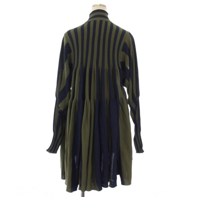 【中古】シーエフシーエル CASCADES LONG SLEEVE MINI DRESS ワンピース ニット F カーキ ネイビー レディース_1