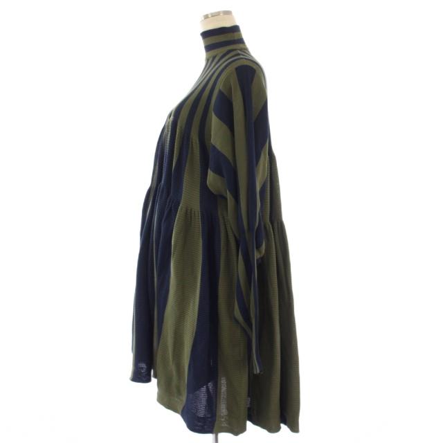 【中古】シーエフシーエル CASCADES LONG SLEEVE MINI DRESS ワンピース ニット F カーキ ネイビー レディース_2
