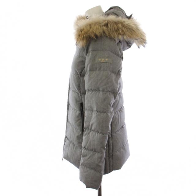 【中古】タトラス TATRAS ダウンジャケット ジップアップ フード ファー ウール 02 グレー LTA7SP4514 /BM レディース_1
