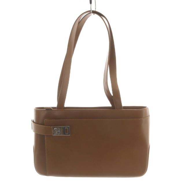 【中古】サルヴァトーレフェラガモ Salvatore Ferragamo ガンチーニ ショルダーバッグ トートバッグ レザー 茶