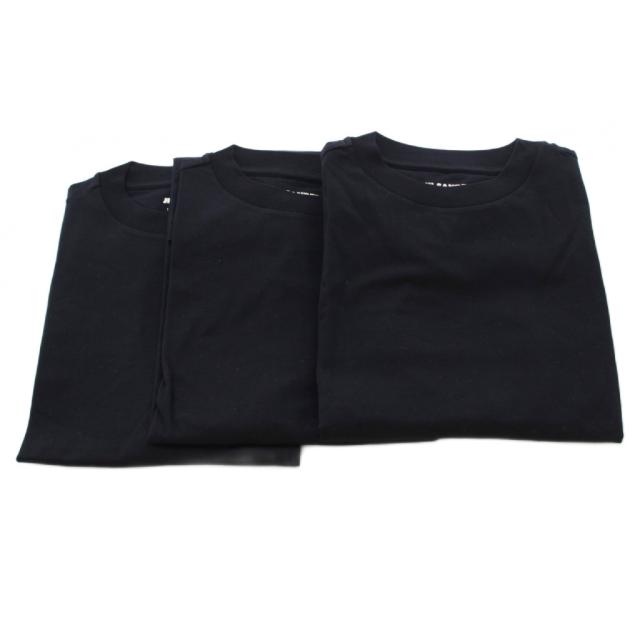 【中古】未使用品 ジルサンダープラス JIL SANDER＋ パックT 3枚セット Tシャツ カットソー 半袖 XS 黒 メンズ
