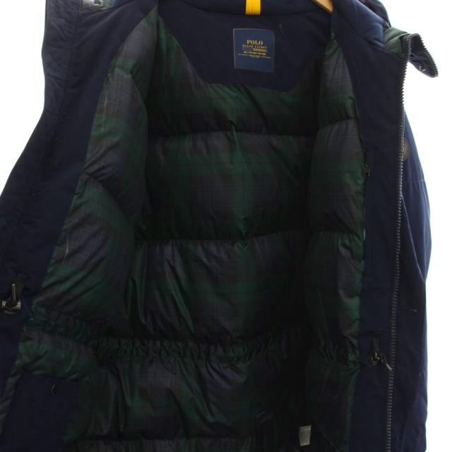 【中古】ポロ ラルフローレン POLO RALPH LAUREN ダウンジャケット 裏地チェック ジップアップ アウター XXL 紺_2