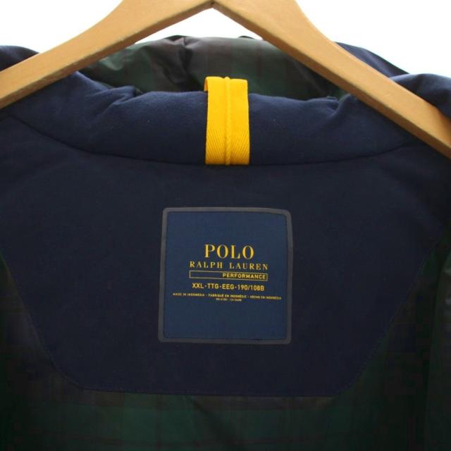 【中古】ポロ ラルフローレン POLO RALPH LAUREN ダウンジャケット 裏地チェック ジップアップ アウター XXL 紺_3