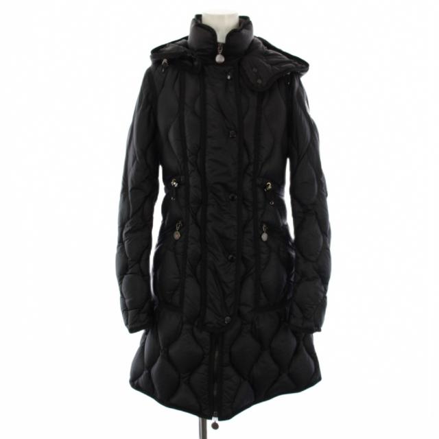 【中古】モンクレール MONCLER ロン ジュボット ダウンコートアウター フード 00 黒 122-093-49974-05 レディース
