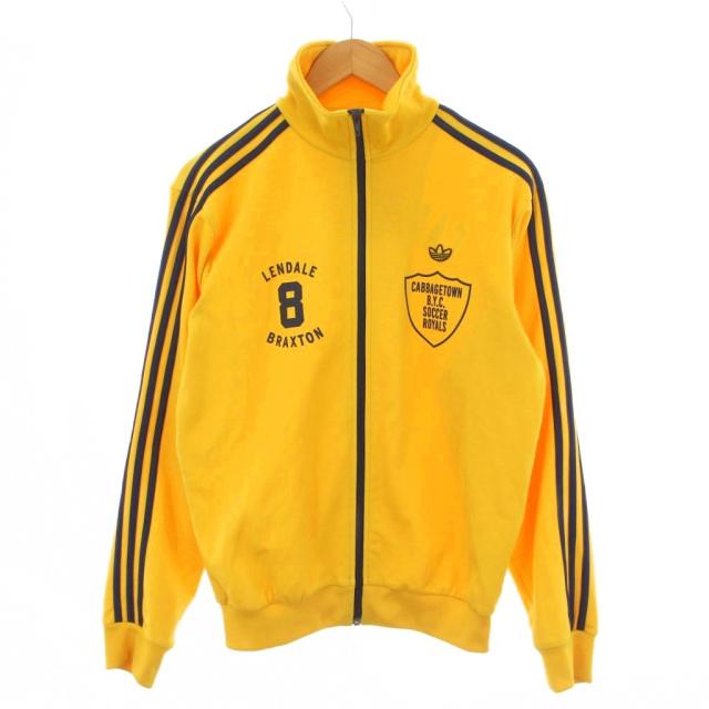 【中古】アディダス adidas トラックジャケット ジップアップ ロゴ プリント 0 黄 504777 /BM メンズ