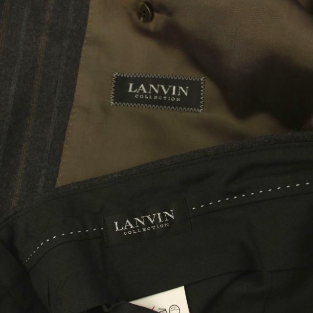 【中古】ランバン LANVIN COLLECTION シングルスーツ セットアップ 上下 テーラードジャケット ストライプ パンツ_4