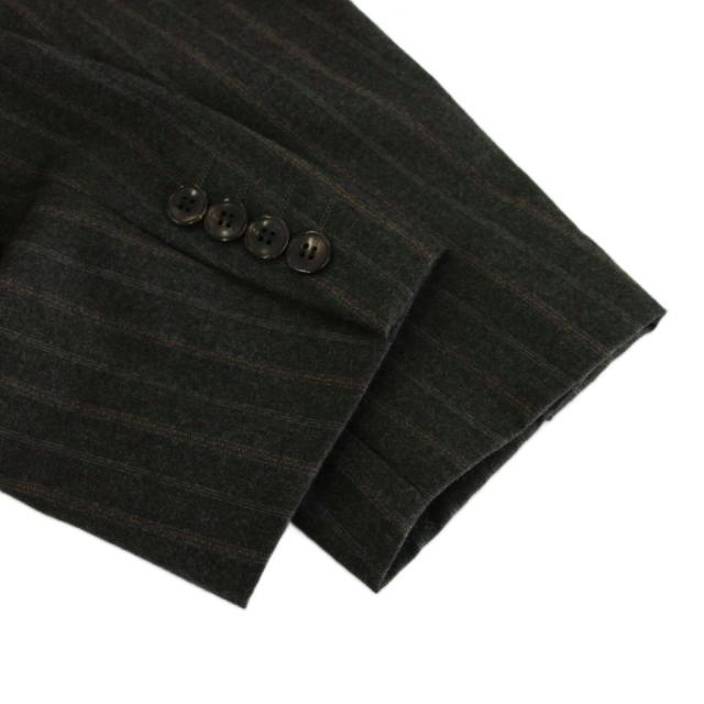 【中古】ランバン LANVIN COLLECTION シングルスーツ セットアップ 上下 テーラードジャケット ストライプ パンツ_5