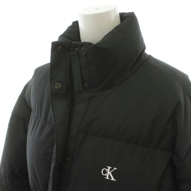 【中古】カルバンクラインジーンズ Calvin Klein Jeans ダウンジャケット 上着 XS 黒 ブラック ロゴ刺繍 長袖_4