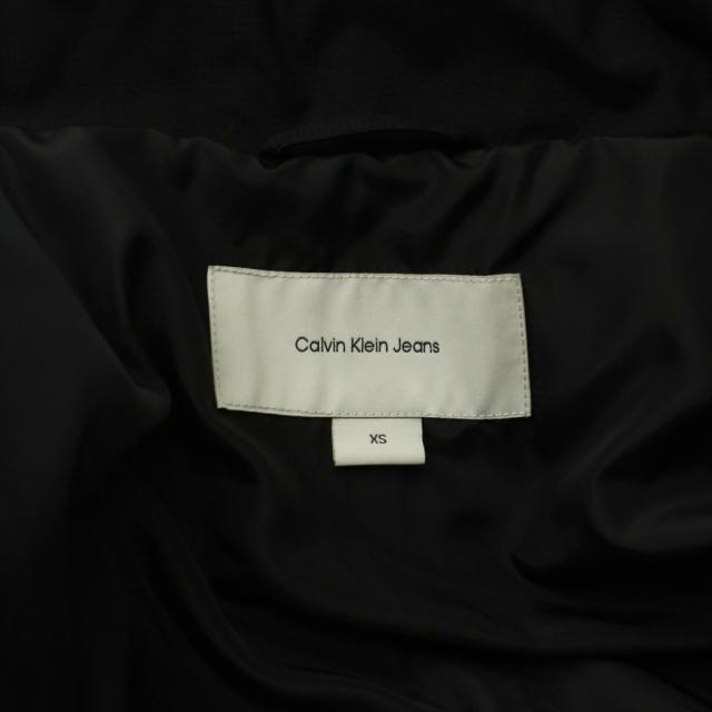 【中古】カルバンクラインジーンズ Calvin Klein Jeans ダウンジャケット 上着 XS 黒 ブラック ロゴ刺繍 長袖_5